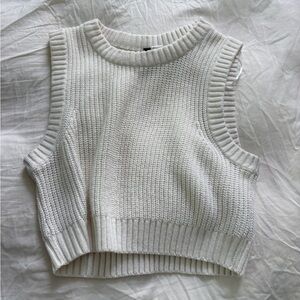 Divided Cream Knit Top